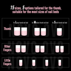 NOVO OVO 15-size range to fit most nail beds for precise manicures.