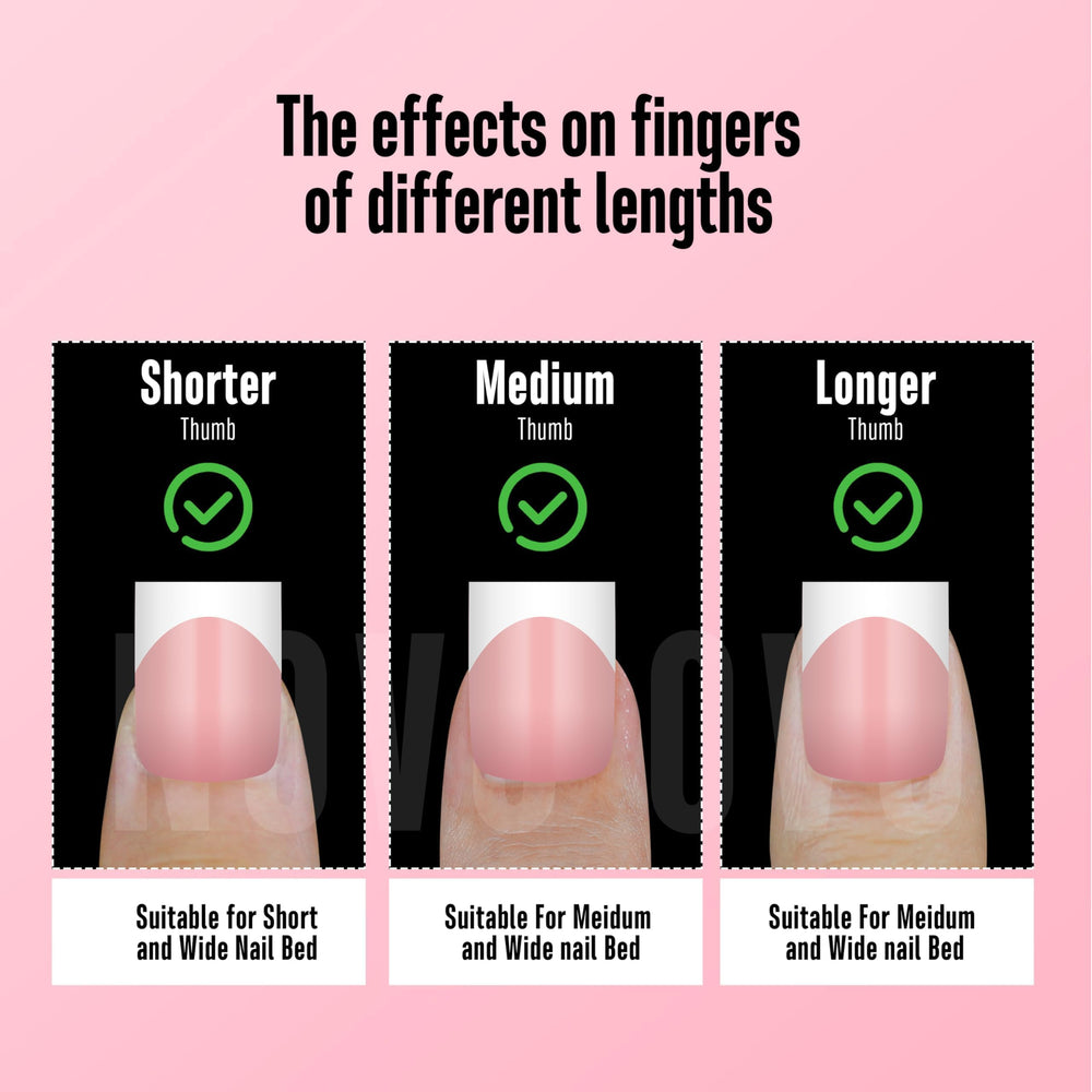 NOVO OVO 15 sizes for precise fit across nail beds.