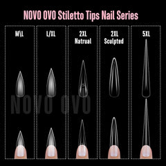 NOVO OVO 16-size nail tips fit a wide range of nail beds.