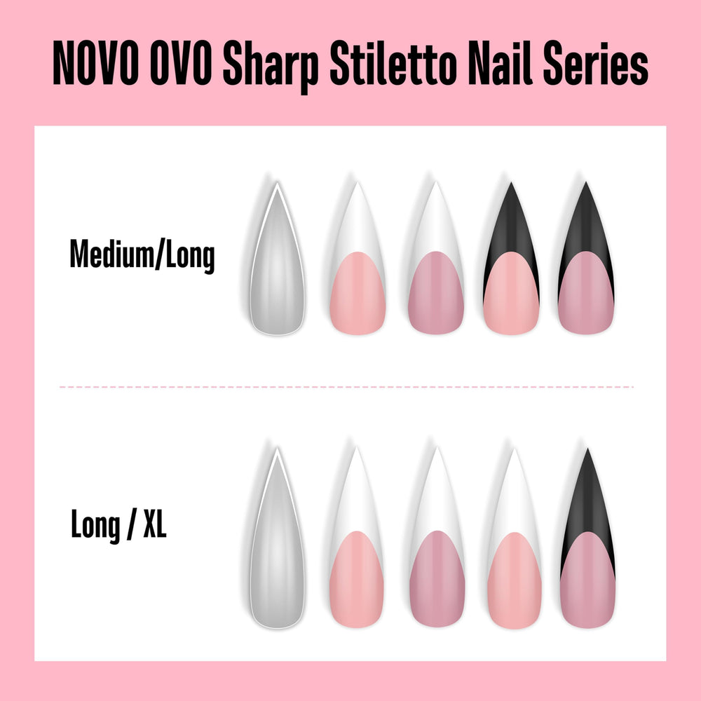 NOVO OVO creative nail collection with baby pink tips for versatile looks.