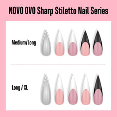 NOVO OVO creative nail collection with baby pink tips for versatile looks.