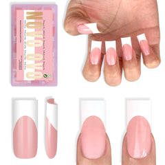 NOVO OVO nail tips in baby pink French tip for an easy at-home manicure