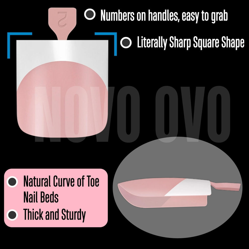 NOVO OVO pre-applied primer base coat demonstrates easy adhesion for durable toe enhancements.