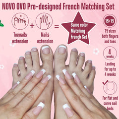 NOVO OVO pre applied tip primer and base coat on tips speeds up at home manicure