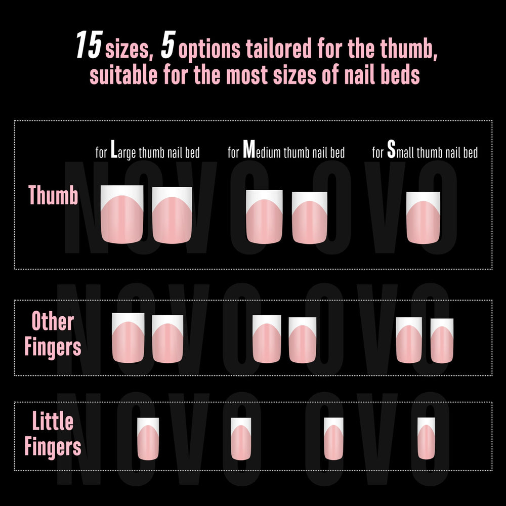 NOVO OVO versatile nail tips for various shapes and styles.