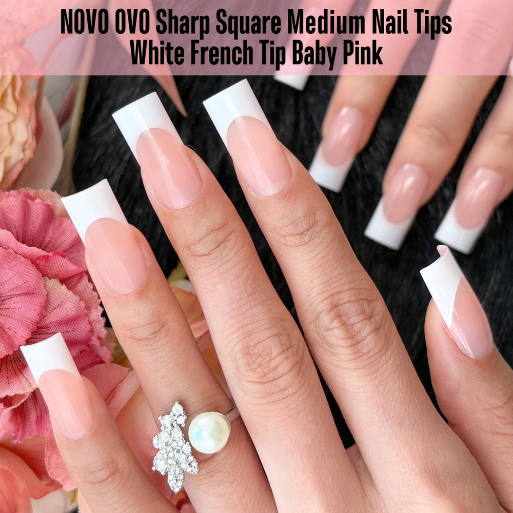 NOVO OVO soft gel nail tips in translucent finish for seamless extensions