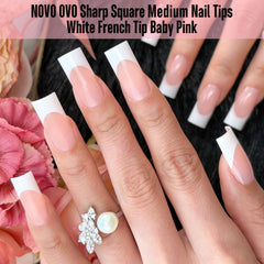 NOVO OVO soft gel nail tips in translucent finish for seamless extensions