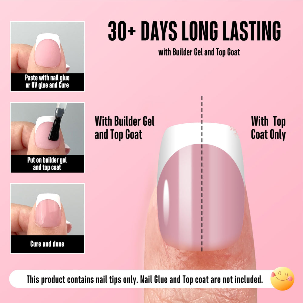 NOVO OVO square-round tips with cuticle-friendly design for precise shaping.