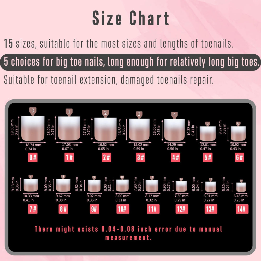 NOVO OVO toe tips with 15 sizes plus big toe options for a broad fit.