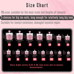 Broad 15-size range in NOVO OVO toe tips for diverse toes