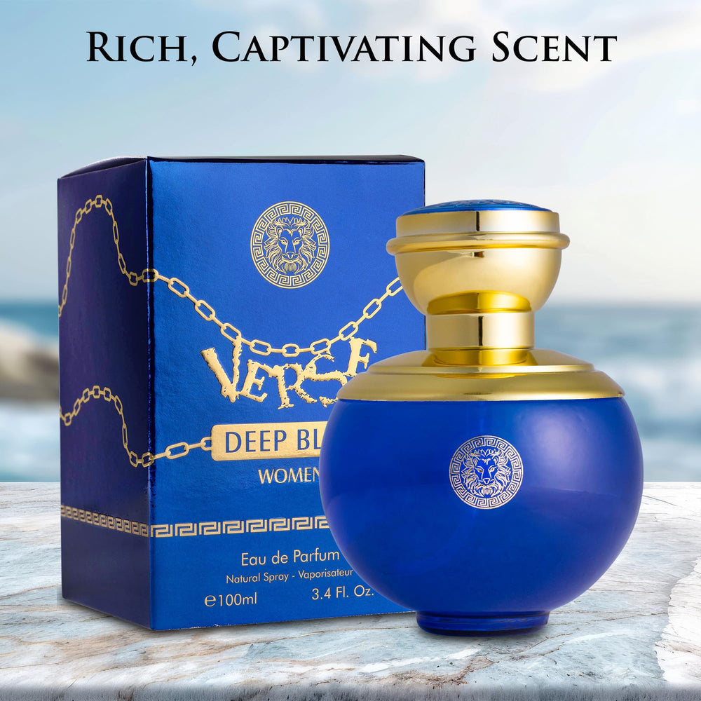 NovoGlow Verse Deep Blue apple-note opening, fresh and inviting.