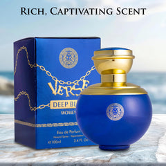 NovoGlow Verse Deep Blue apple-note opening, fresh and inviting.