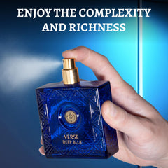 NovoGlow Verse Deep Blue packaging box elevates gifting with a sleek masculine aesthetic.