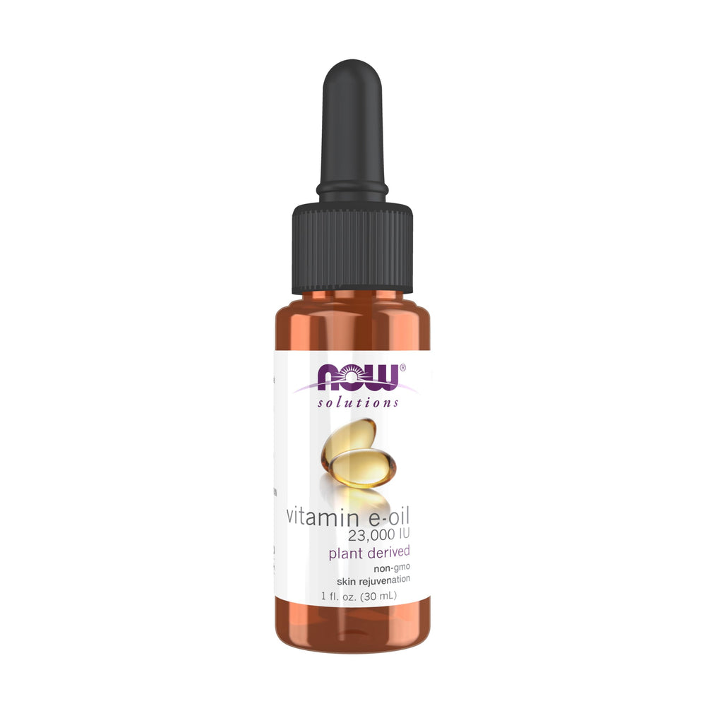 NOW Foods E-Oil 23,000 IU bottle for daily skin moisturization