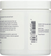 NOW Foods Pure Lanolin jar texture swatch highlighting thick moisturizing feel