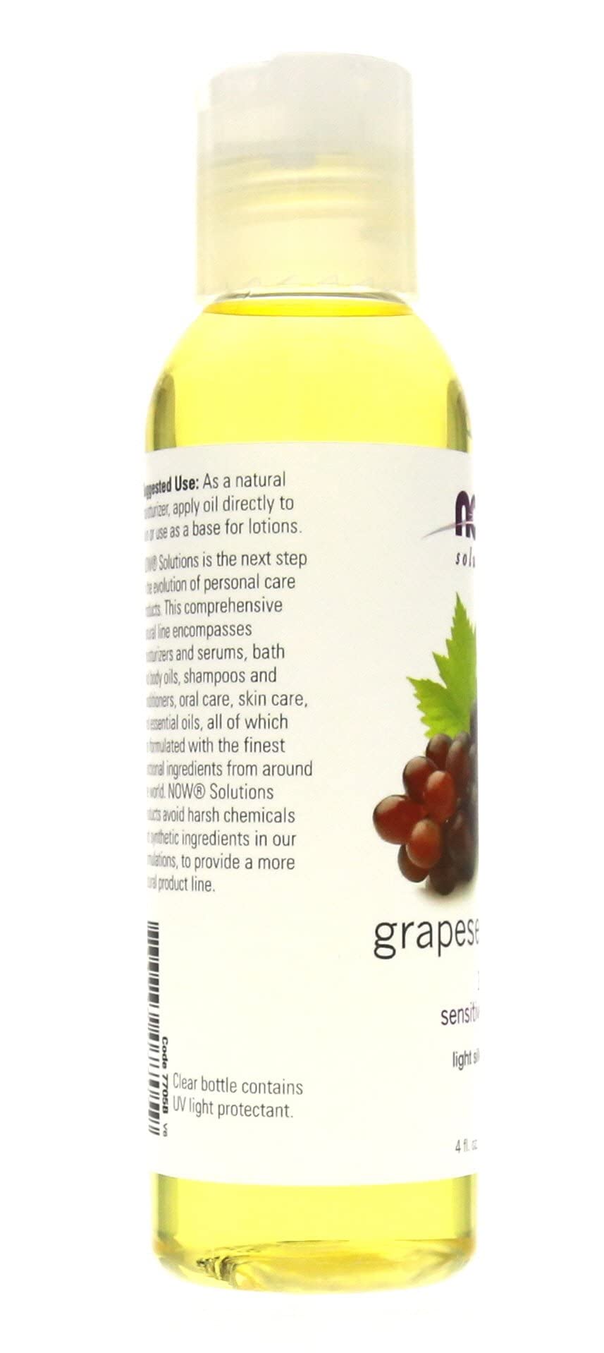 NOW Grape Seed Oil application spot for gentle massage.