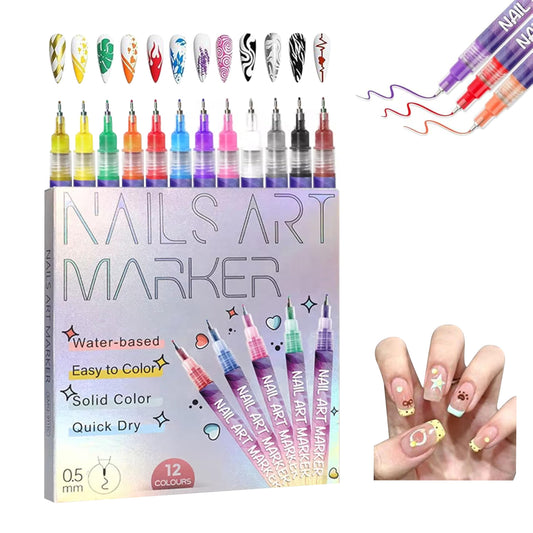NoWoof 12 colors nail art pens kit for vibrant DIY designs