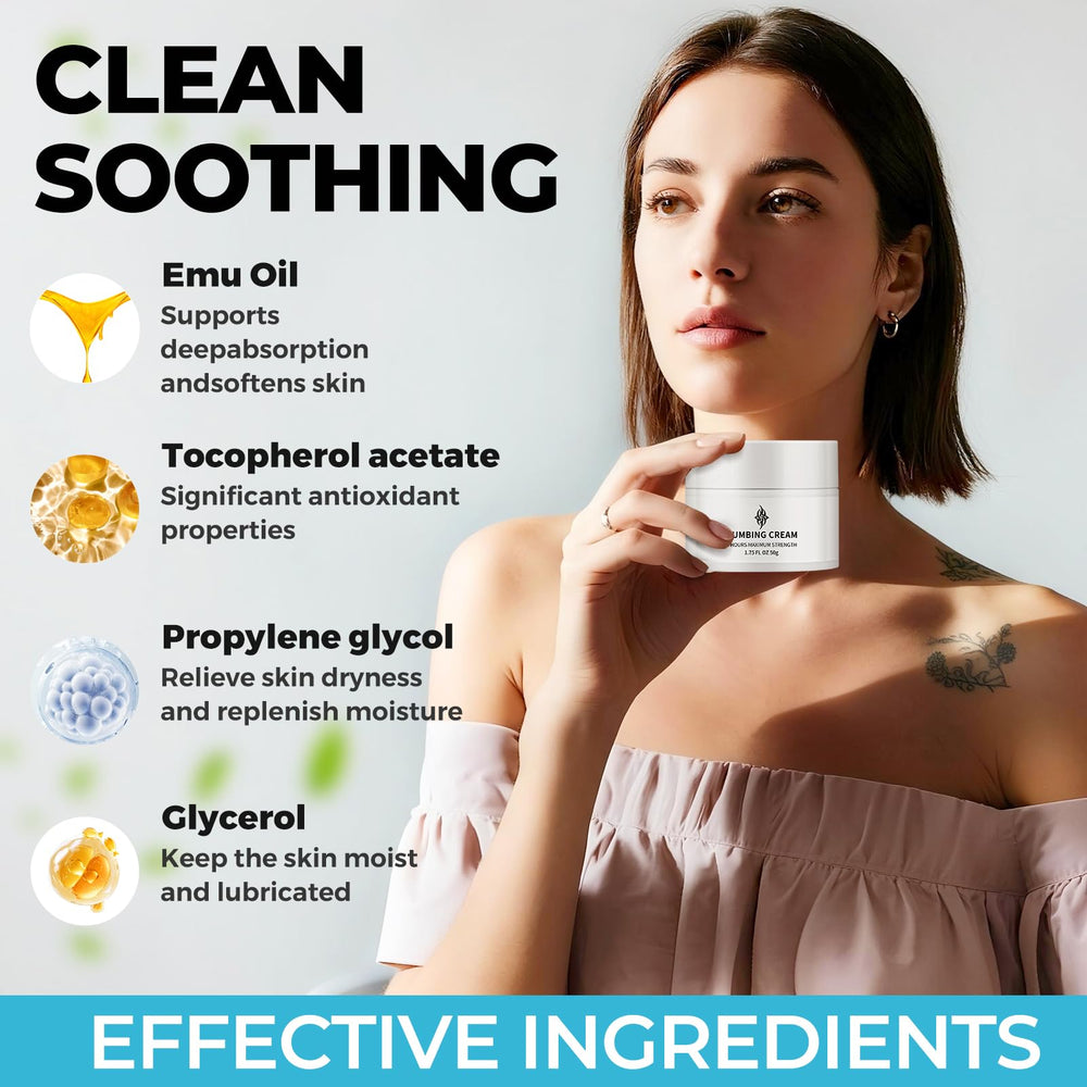 Noxdav Numbing Cream Extra Strength application on skin for quick prep.