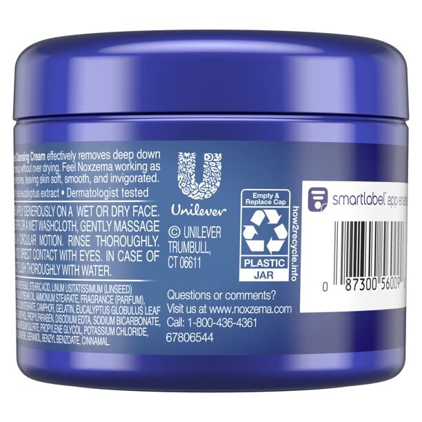 Noxzema cream being applied to skin for deep cleanse.