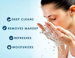 Noxzema cream applied to skin demonstrates deep cleansing removing dirt and makeup.