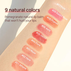 NS BEAUTY Lux Triple Lip Cure Balm applying to lips for smooth hydration.
