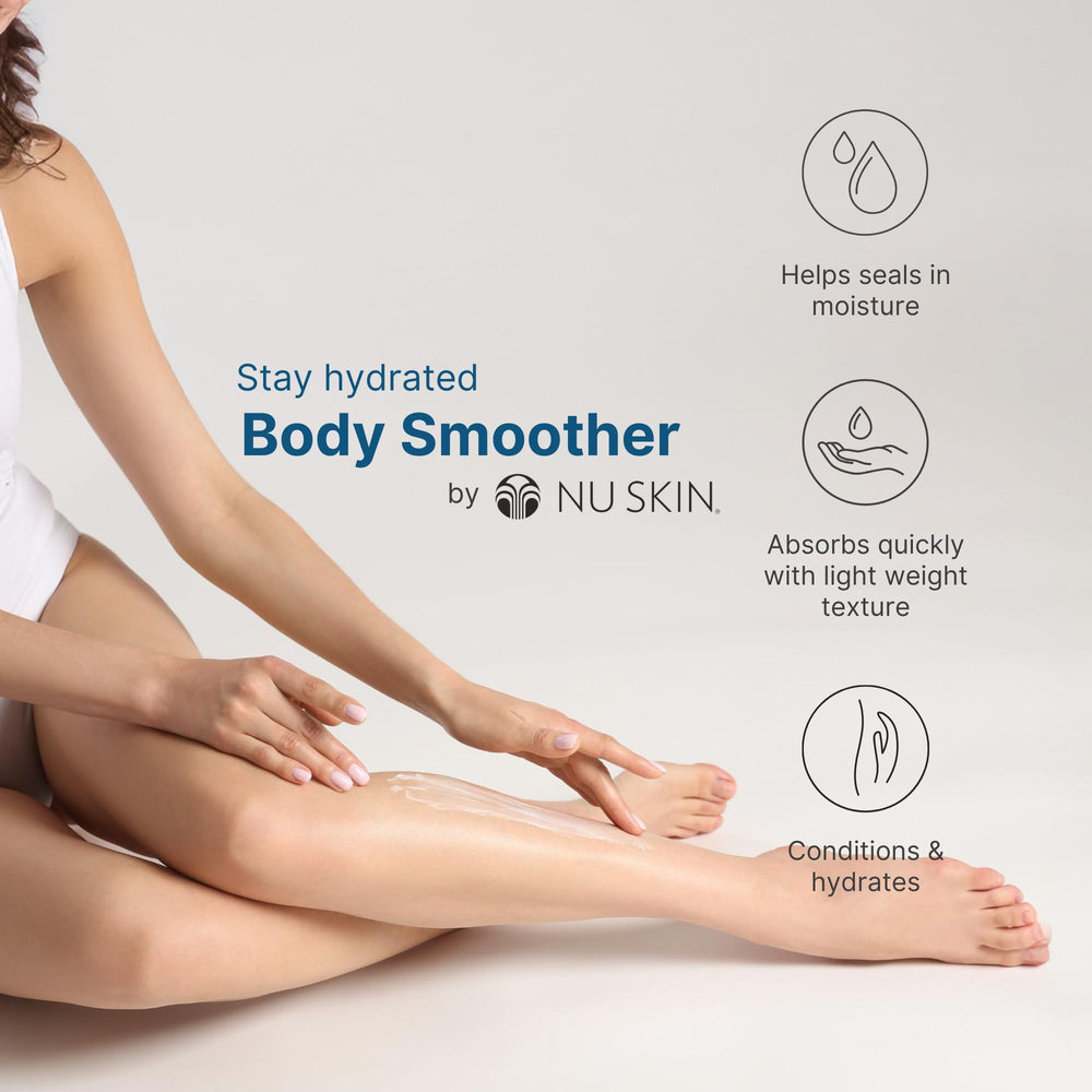 Nu Skin Body Smoother pump-dispense for even application and absorption