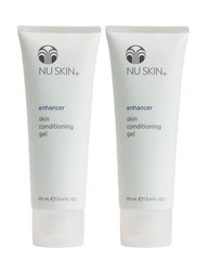 Nu Skin Enhancer Skin Conditioning Gel bottle shows lightweight hydrating formula for daily comfort.