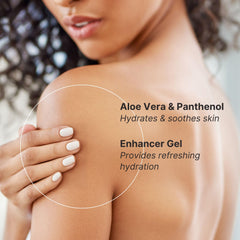 Close-up of gel texture highlighting a non-greasy, refreshing feel.