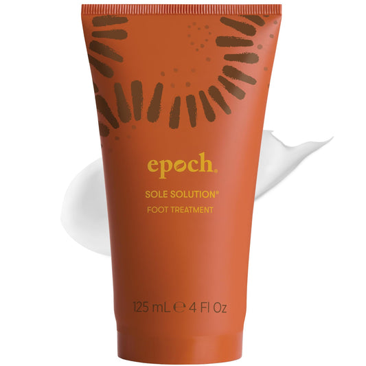 Nu Skin Epoch Sole Solution foot cream packaging on display for premium foot care.