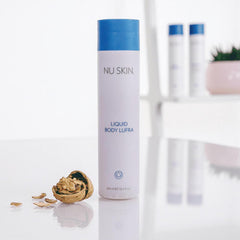 Nu Skin Liquid Body Lufra bottle display on sink