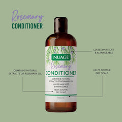 Close-up of Nuage Rosemary Shampoo ingredients featuring rosemary extract
