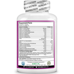 NuBest Hair Xtra label close-up highlighting vegan and gluten-free features