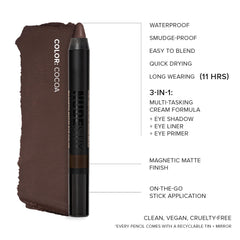 Nudestix Magnetic Eye Color waterproof wear test demonstrates long-lasting results.