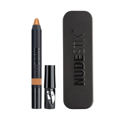 Nudestix Magnetic Luminous Eye Color Copper Foil swatch shows rich pigment and long wear.