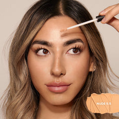 Nudestix Nudefix Cream Concealer Nude 5.5 shade blends evenly on medium skin tones.