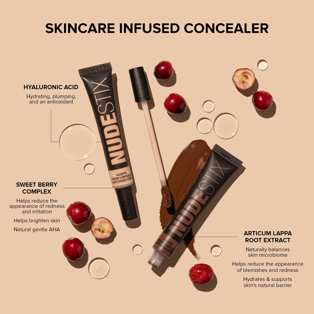 Nudestix Nudefix Cream Concealer spreadable texture glides smoothly over the skin.