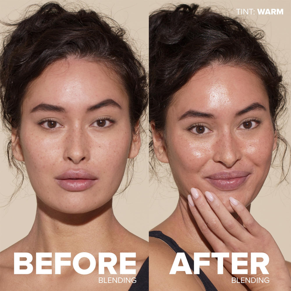 Nudestix Nudescreen application on hand demonstrates easy blending and wear.