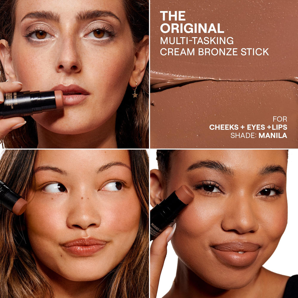 Nudestix Nudies Bronze built-in brush for effortless blending on cheeks and lids