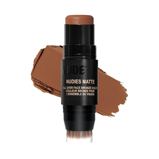 Nudestix Nudies Bronze stick with color-block tin for quick warm-up on cheeks