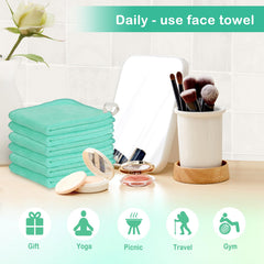 Nugilla soft-touch cloth resting beside sink for gentle cleansing
