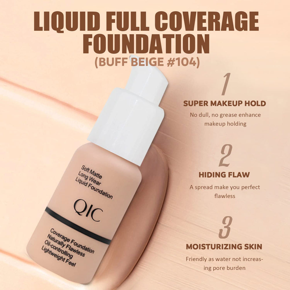 NUIBO buff beige liquid foundation providing smooth, balanced skin tone.