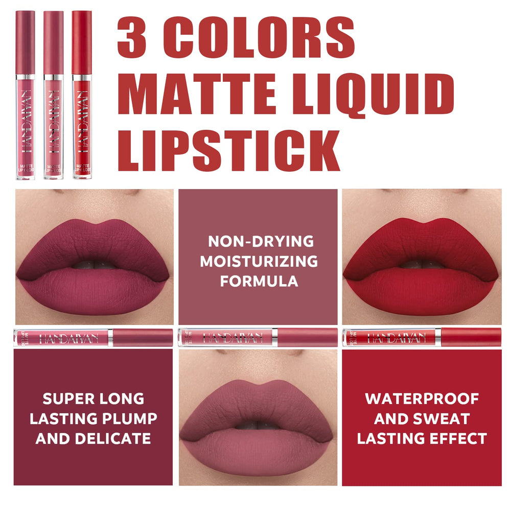 NUIBO trio liquid lipsticks for long-lasting color