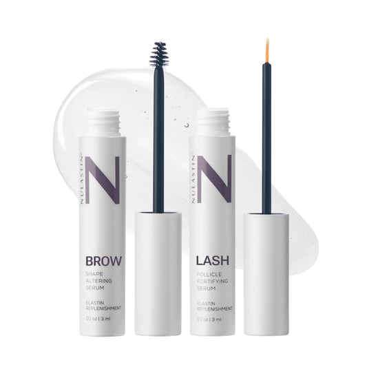 NULASTIN eyelash serum bottle for easy daily use and longer-looking lashes.