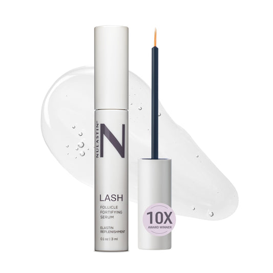 NULASTIN lash serum bottle highlights longer-looking lashes
