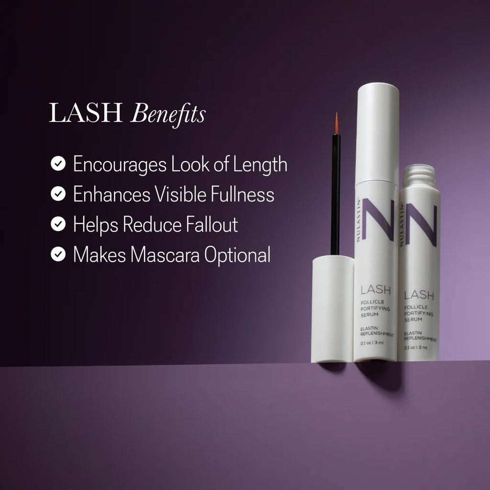 NULASTIN close-up shows healthy lashes with thicker appearance.
