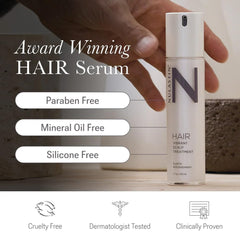 NULASTIN Scalp Serum closeup during application shows easy massage