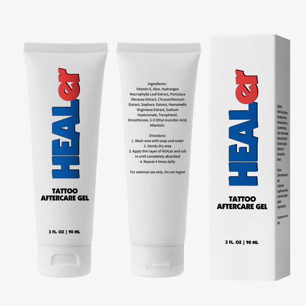 NUMBer HEALer aloe and vitamin E visible on skin.