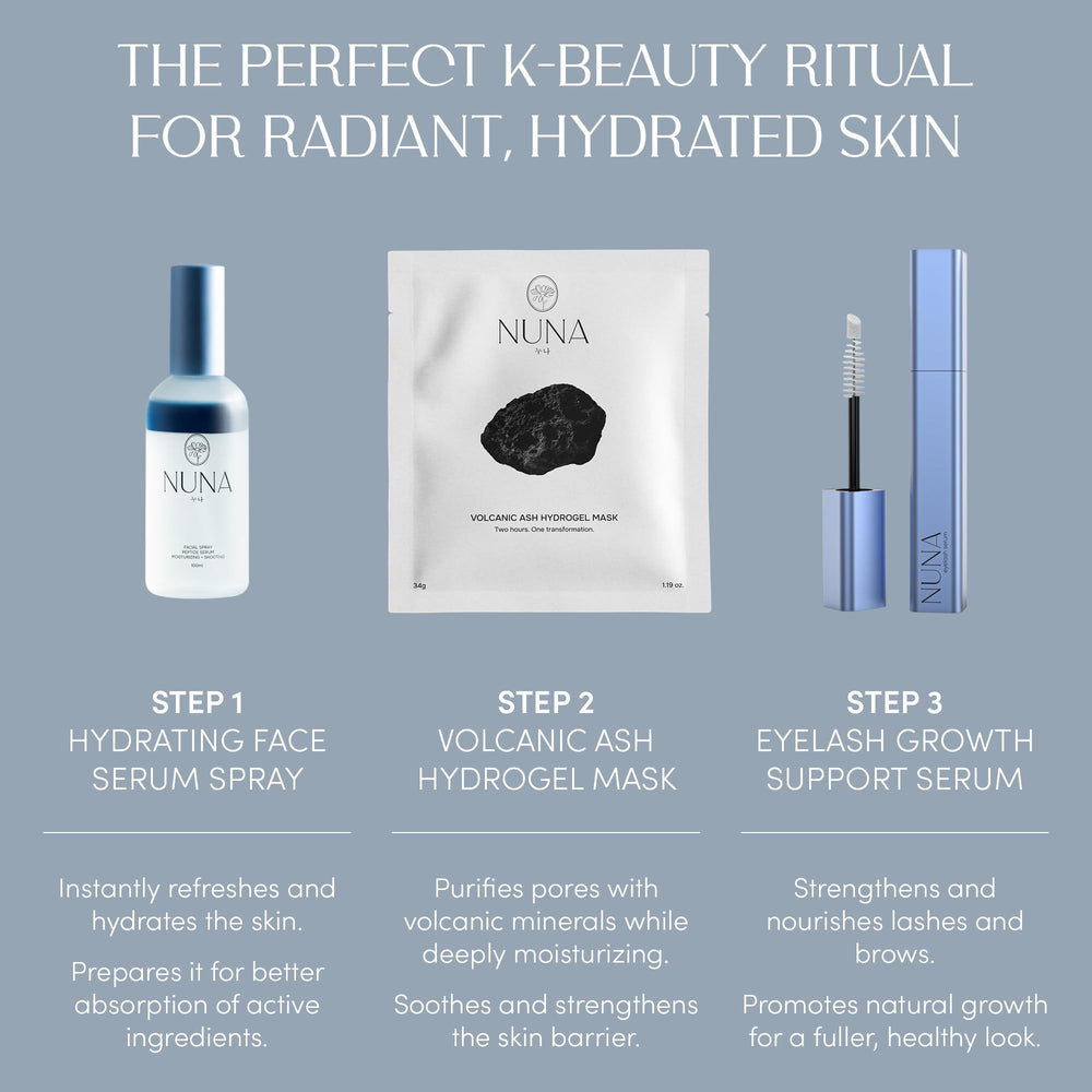 NUNA bottle-dispense-mist demonstrates versatile use for makeup and skin.