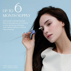 NUNA eyelash serum texture close-up shows lightweight formula.