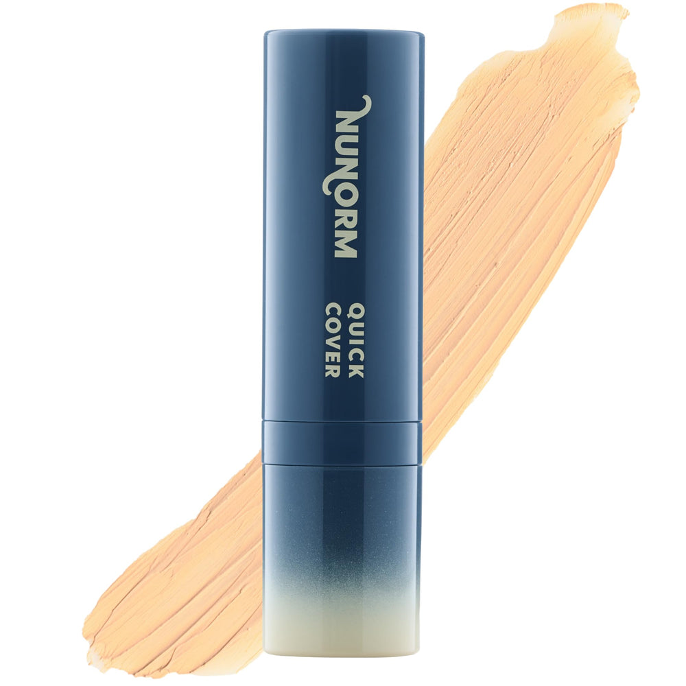 NuNorm foundation-concealer-stick packaging for portable coverage on the go